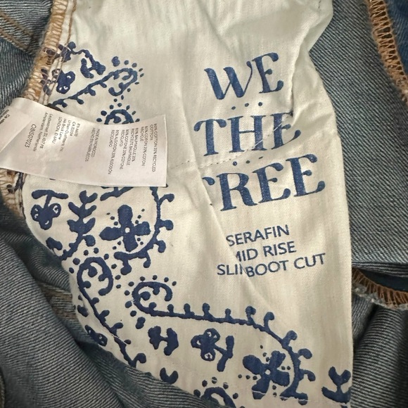 Free People Western Bohemian Serafin Boot Cut Jeans Light Vintage Wash Size 27 - Picture 9 of 12